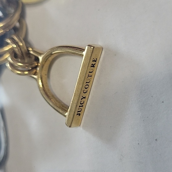 Y2k Vintage Juicy Couture Chunky XL Black & Gold Heart Bracelet - Picture 6 of 6